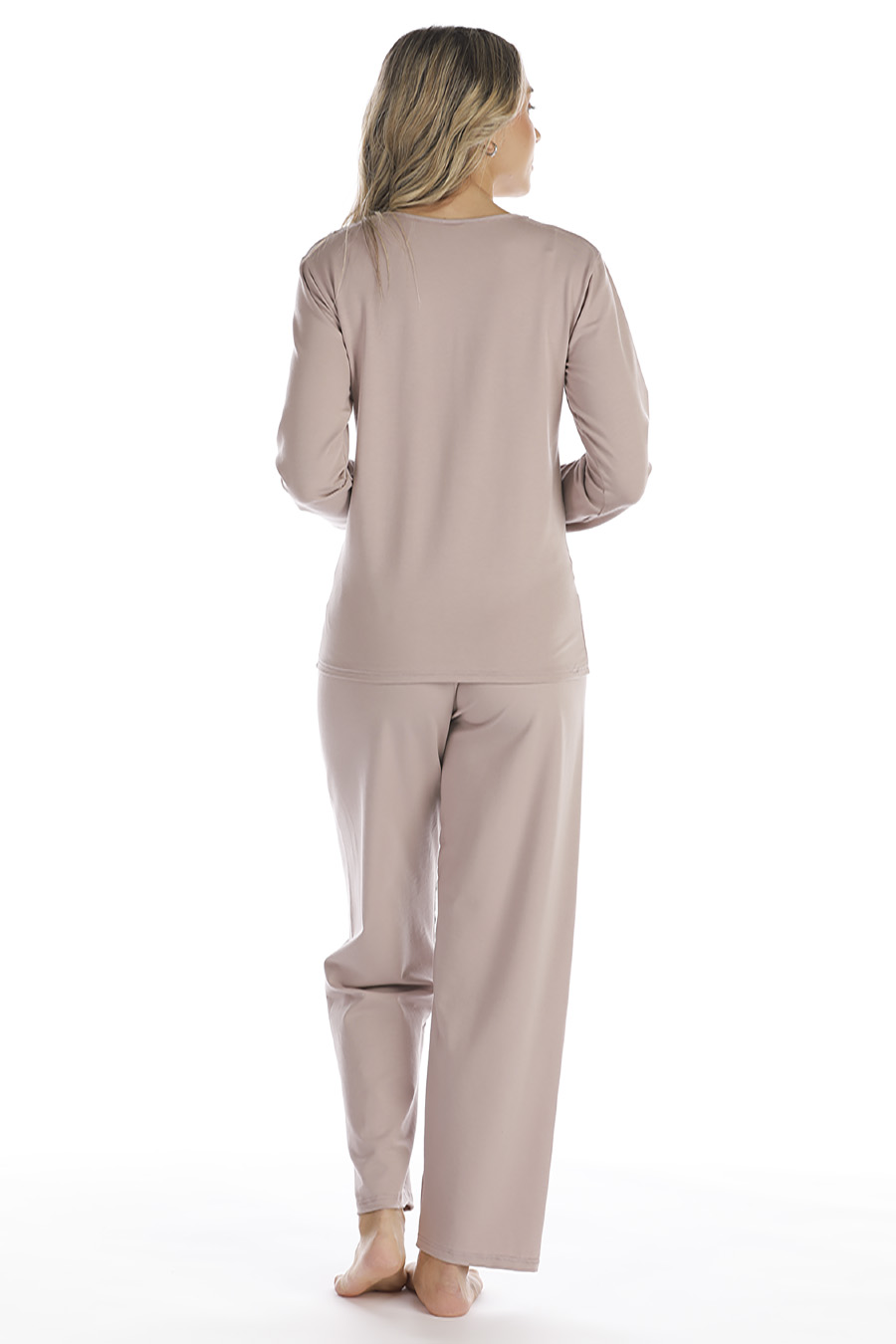 Pigiama in cotone modal con scollo a V - immagine 5